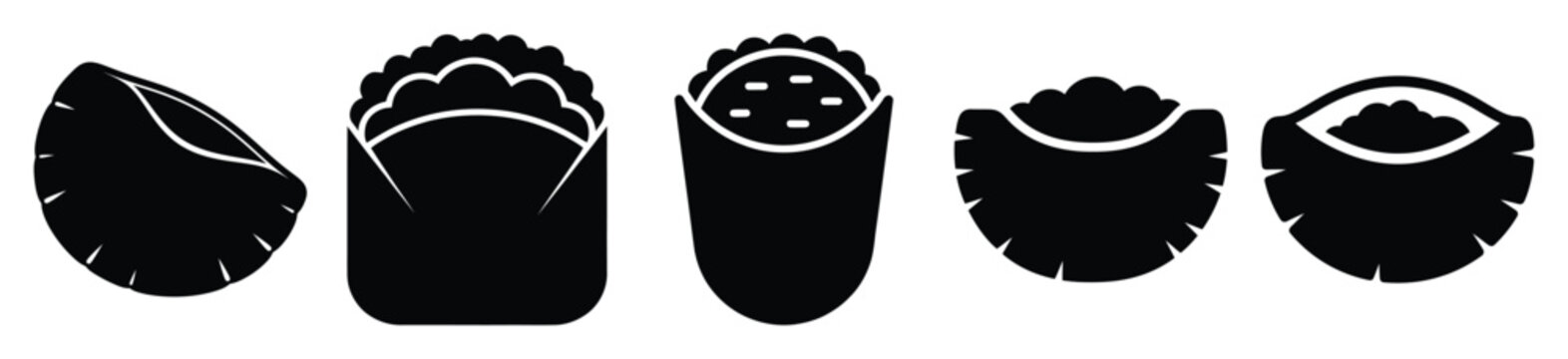 set of  pita pocket icon vector illustration isolated on white background