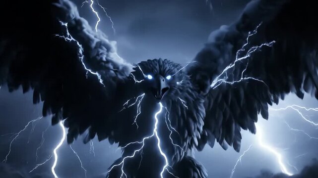 Majestic Thunder Eagle: Epic Storm, Lightning, and Powerful Creature