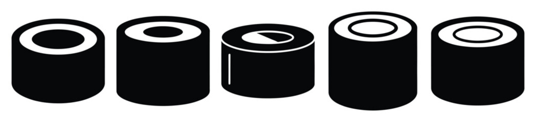 set of  sushi roll icon vector illustration isolated on white background