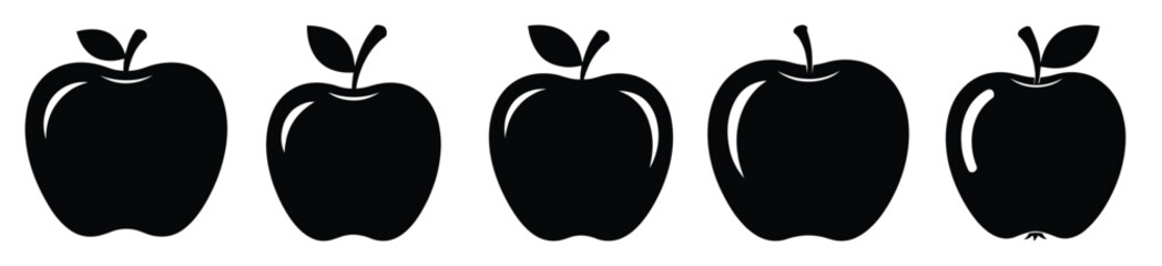 set of  apple whole icon vector illustration isolated on white background