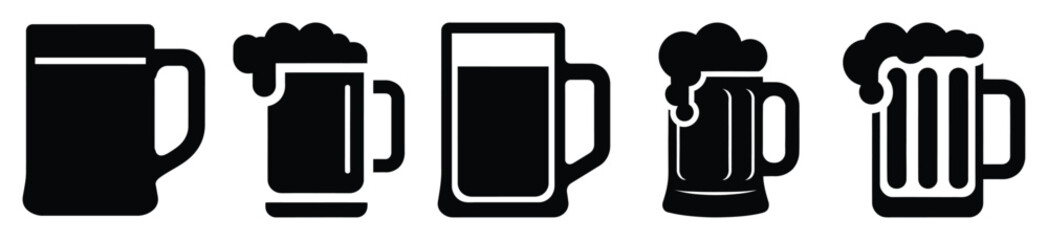 set of  beer mug icon vector illustration isolated on white background © Pallobroy