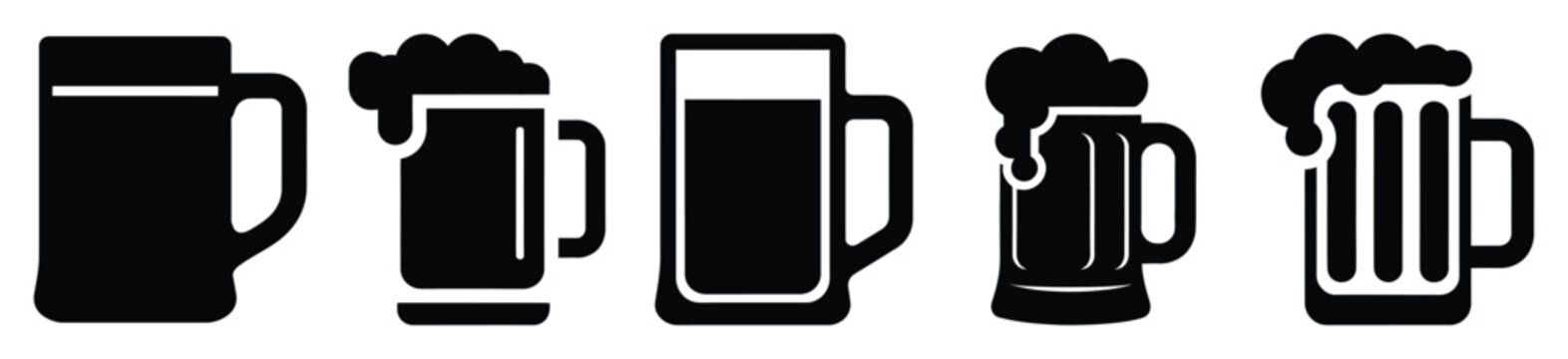 set of  beer mug icon vector illustration isolated on white background