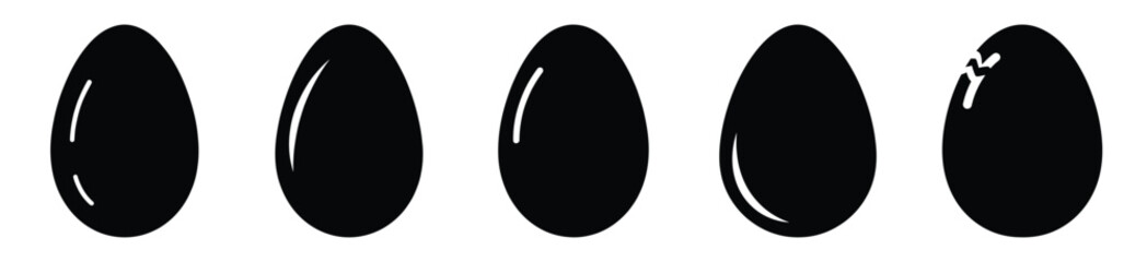 set of  boiled egg icon vector illustration isolated on white background