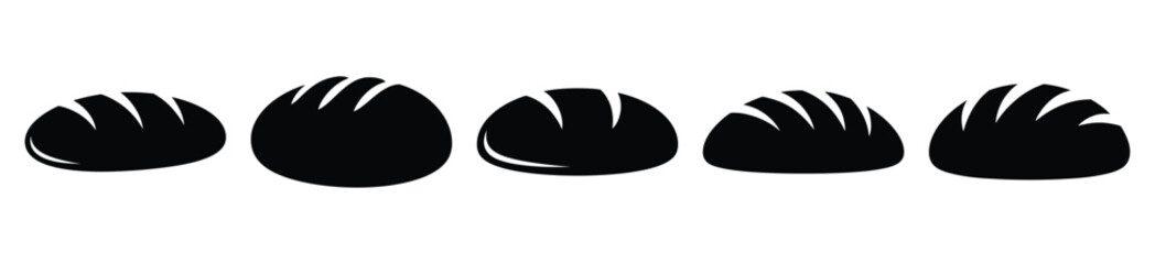 set of  bread loaf icon vector illustration isolated on white background