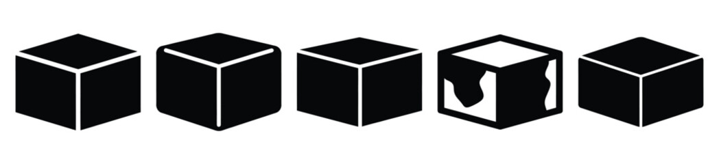 set of  brownie block icon vector illustration isolated on white background