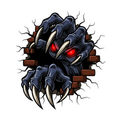 illustration of a scary devil's hand