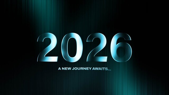 Futuristic Glowing 2026 New Year Title Intro