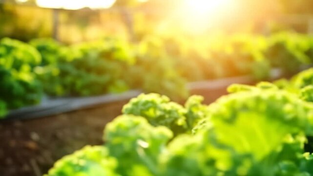 Kale plants in bright sunlight.