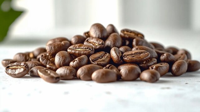 Closeup of Roasted Coffee Beans, Aromatic Ingredient, Cafe Menu Design, Beverage Packaging, Food Advertisement, Modern Coffee Concept