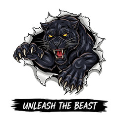 illustration of an angry black panther mascot