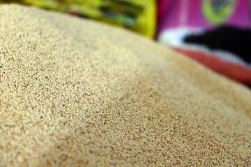 Poppy seeds close up macro textured spice market background