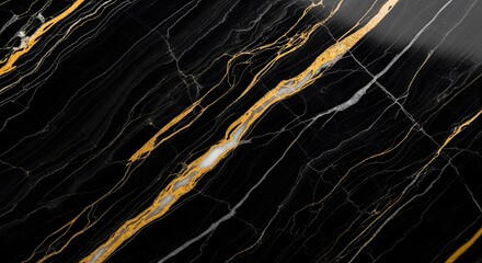 Black marble texture background golden and white veins pattern elegant natural stone surface for int