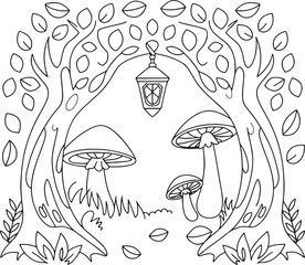 vector illustration of mushrooms