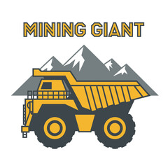 Mining Giant Heavy Dump Truck Logo