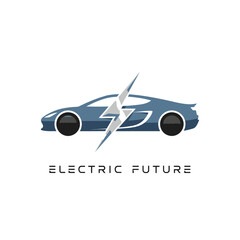 Electric Future Car Lightning Energy Logo