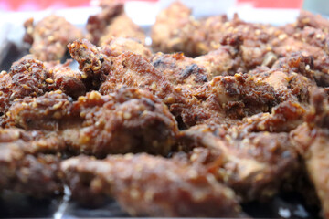 Fried Chicken Wings Crispy Close Up