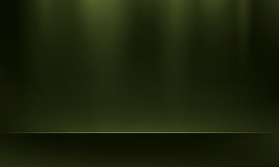 Empty Green and Black studio background space for selling products, backdrop, wallpaper, background, text. Vector illustration.