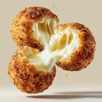 Breaded cheese balls with gooey melted interior