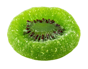 Kiwi peeled ring green uniform circle isolated clean white background