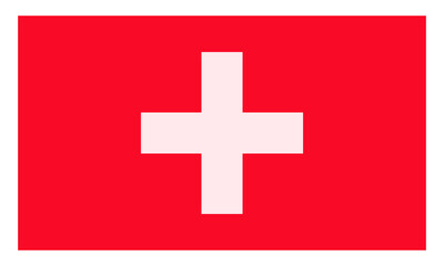 Fototapeta premium National flag of Switzerland featuring a white cross on a red background, patriotic symbol of the Swiss Confederation in Europe.