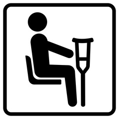 優先席　怪我人　イラスト