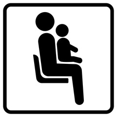 優先席　子供連れ　イラスト