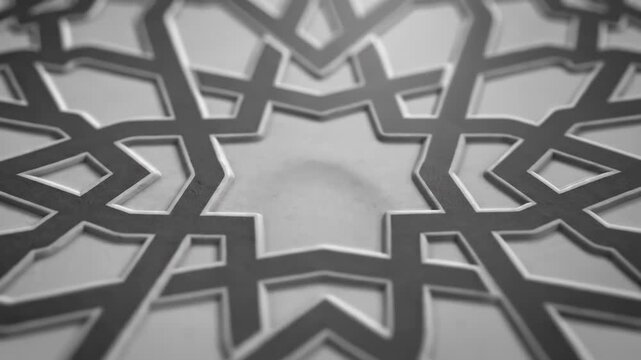 Revealing an Intricate Islamic Geometric Star Pattern in Gray Shades