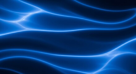 Obraz premium Abstract Blue Energy Waves Flowing Seamlessly.