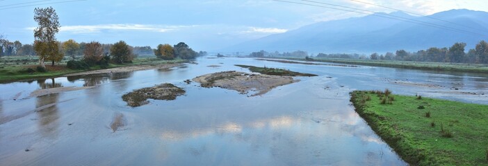 major tributary of lake Kerkini rive rStruma in nothern part of Greece