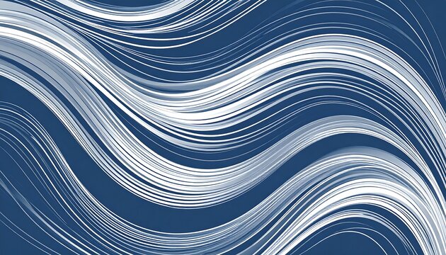Abstract curves of flowing white lines on a dark blue background, creating a sense of movement and smooth texture