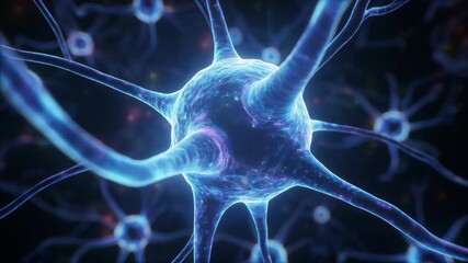 Digital Animation of a Neural Network Firing Synapses. - Powered by Adobe