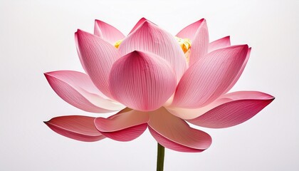Pink Lotus Flower Blossom Isolated on White Background