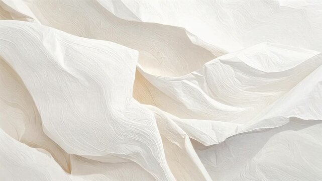 Texture 018 Softly Waving Close-up of White Paper Surface - Looping Animation（柔らかく波打つ白い紙のクローズアップ - ループアニメーション）