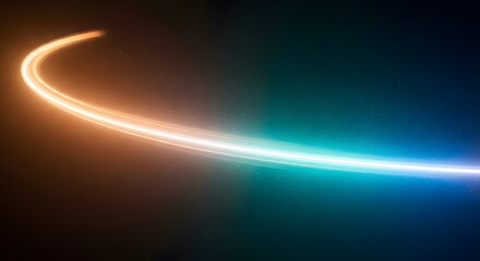 Obraz premium Abstract light trail glowing streak effect dynamic energy flow on dark background