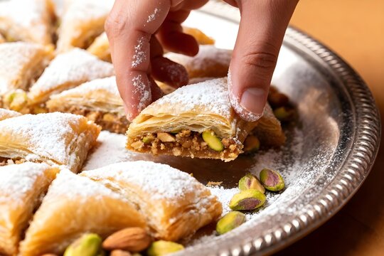 Zuckerfest / Eid Mubarak (Sommer/Fr&uuml;hling) - Fokus auf die S&uuml;&szlig;igkeiten und die Freude am Eid al-Fitr (Zuckerfest), das das Ende des Ramadan markiert