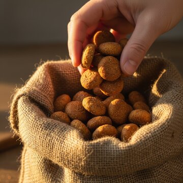Authentic holiday moment showing the preparation of strooigoed (scattered sweets) for Pakjesavond celebrations.