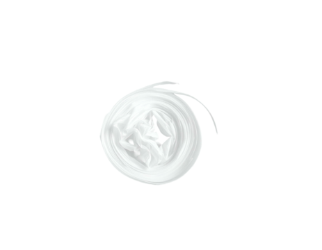 A swirl of white material, like string or fabric, on black background