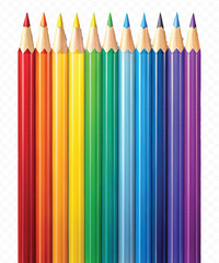 realistic 3d pile of multi color pencils in different style isolated on transparent background 