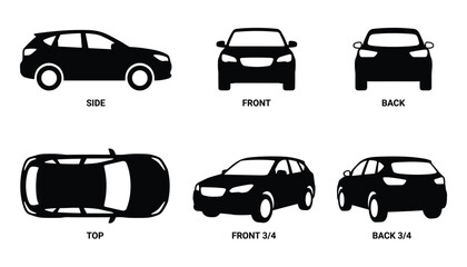 Compact Utility Vehicle Views: Side, Front, Back, Top, Front and Back 3/4