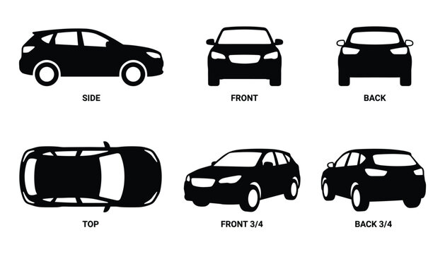 Compact Utility Vehicle Views: Side, Front, Back, Top, Front and Back 3/4