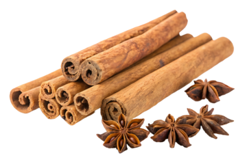 cinnamon sticks ,isolated on transparent png