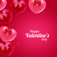 Valentine's Day. Realistic hearts. Vector design. Template for cards, banners, posters, and more.