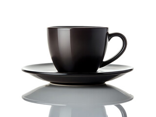 black cup of coffee ,isolated on transparent png