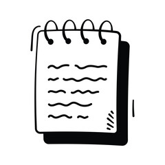 Well designed amazing doodle style icon of notebook, homework, reminders, and school notes