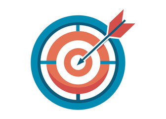 target goal with arrow icon symbol flat vector illustration logo creative icon on white background