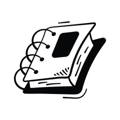 Take your hands on this trendy doodle style icon of notebook, premium vector