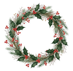 Watercolor Christmas Poinsettia Floral Illustration, Holiday Botanical Arrangement on White