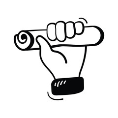 An eye catching hand drawn icon of graduation degree, modern vector
