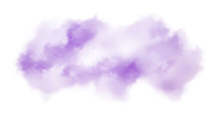Light purple cloud formation against a in a dreamy style on transparent background