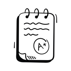 Here is a trendy doodle style icon of grade sheet, premium vector